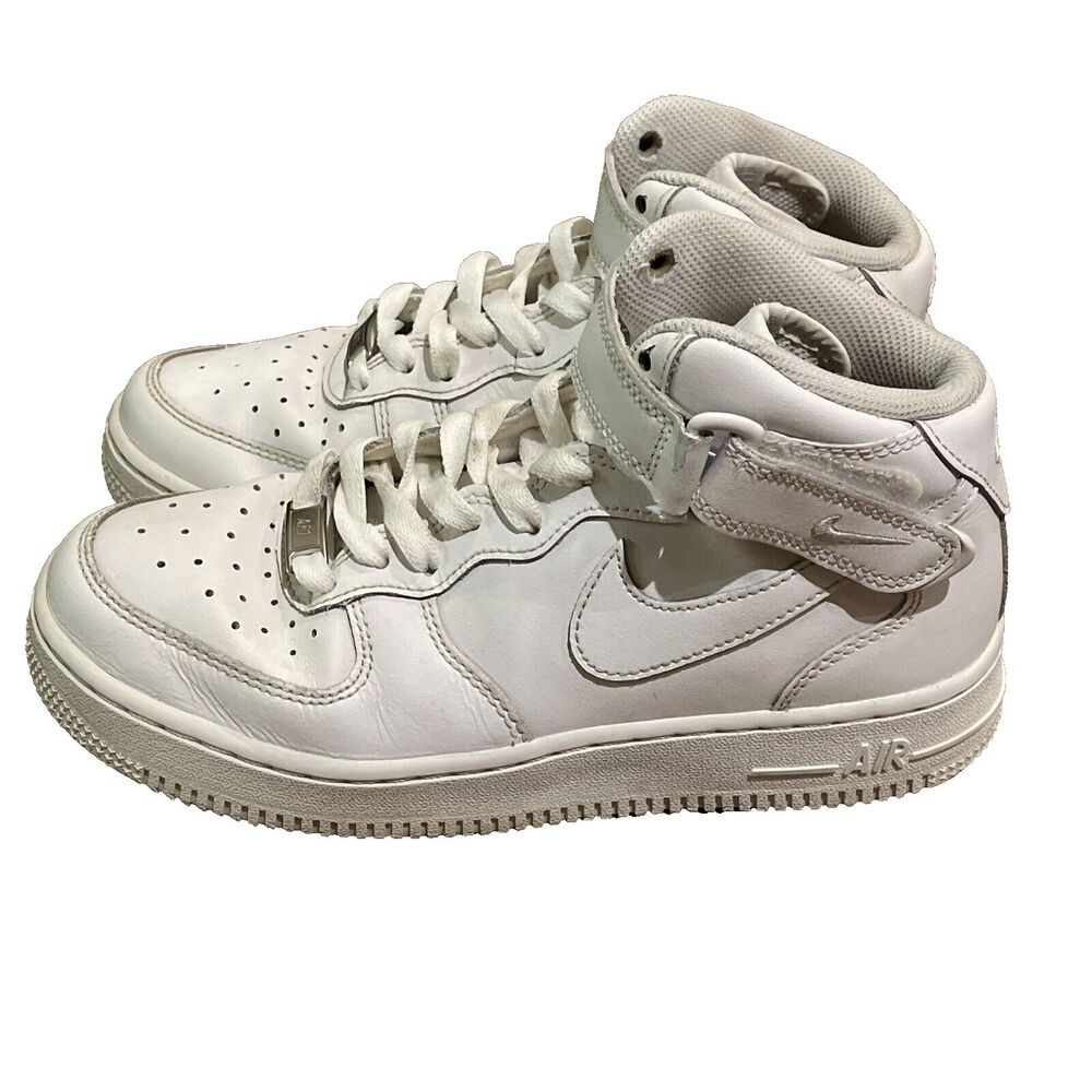 Nike Air Force 1 Mid White Youth 5.5Y Womens 7 Sneakers 314195-113 EU 38